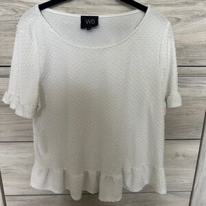Women’s white polka dot blouse